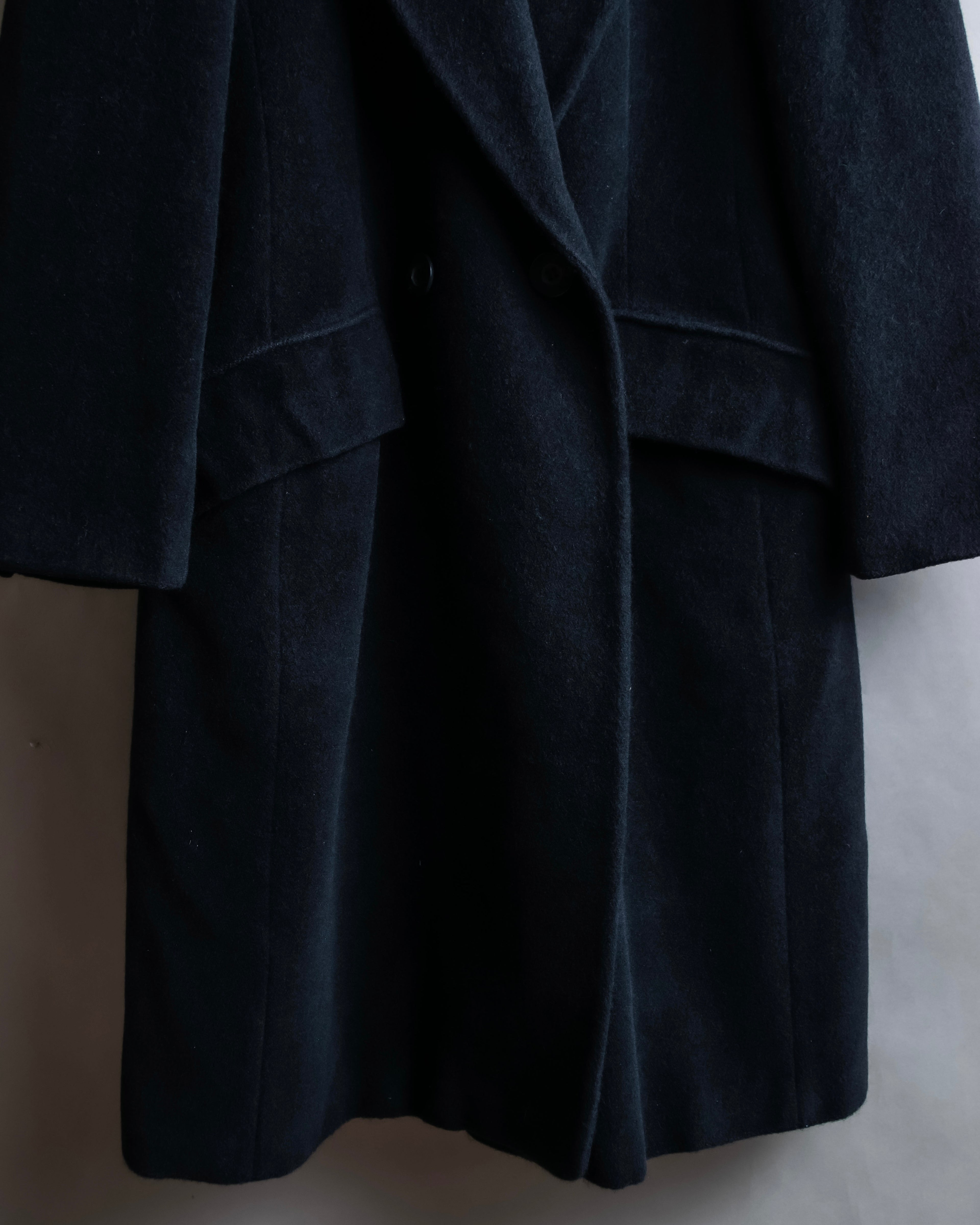 "Max Mara"
 Swakara fer collar oversized wrap style chester coat