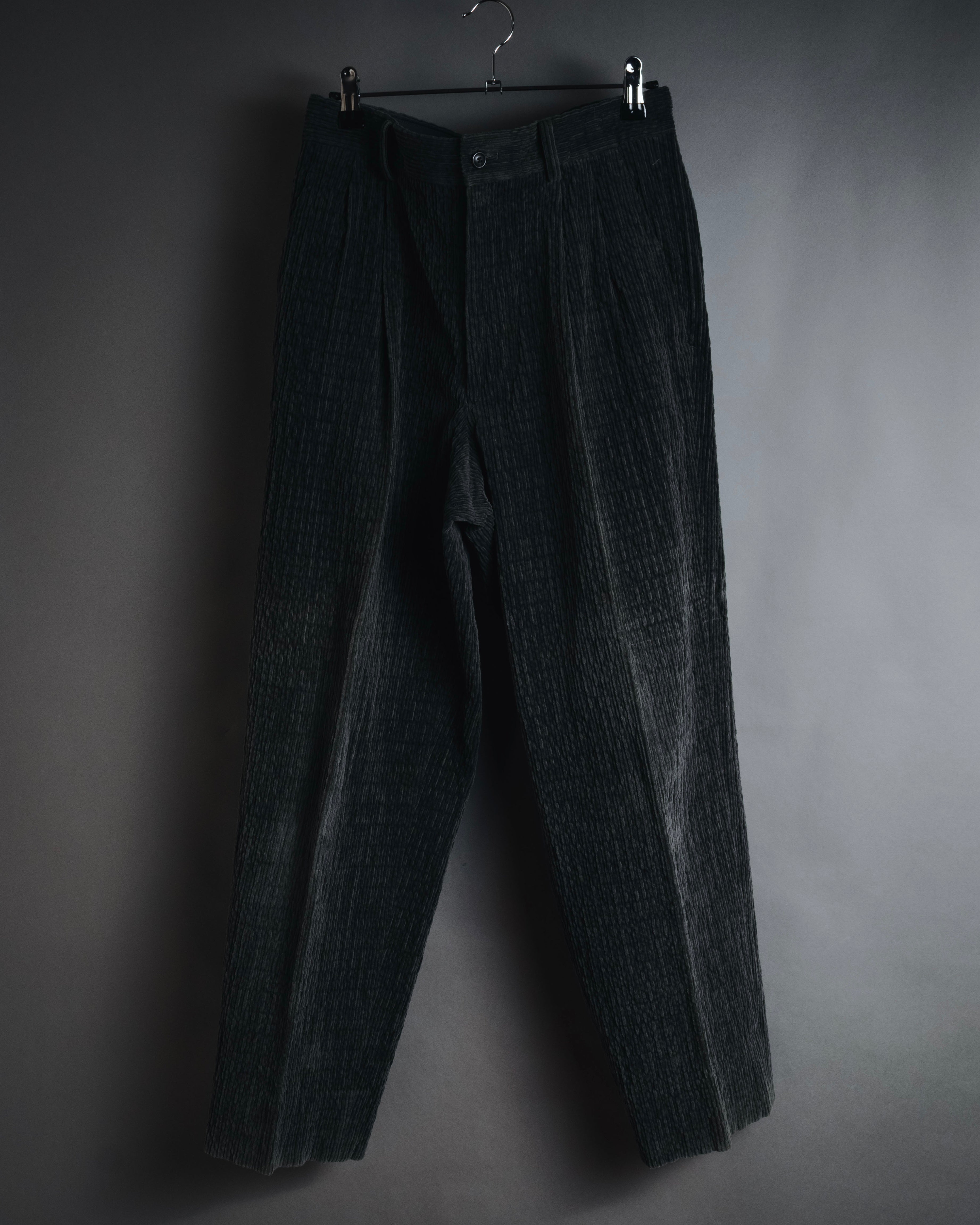 –SPECIAL– "ISSEY MIYAKE MEN" 98AW garment-pleated cotton tailoring set-up