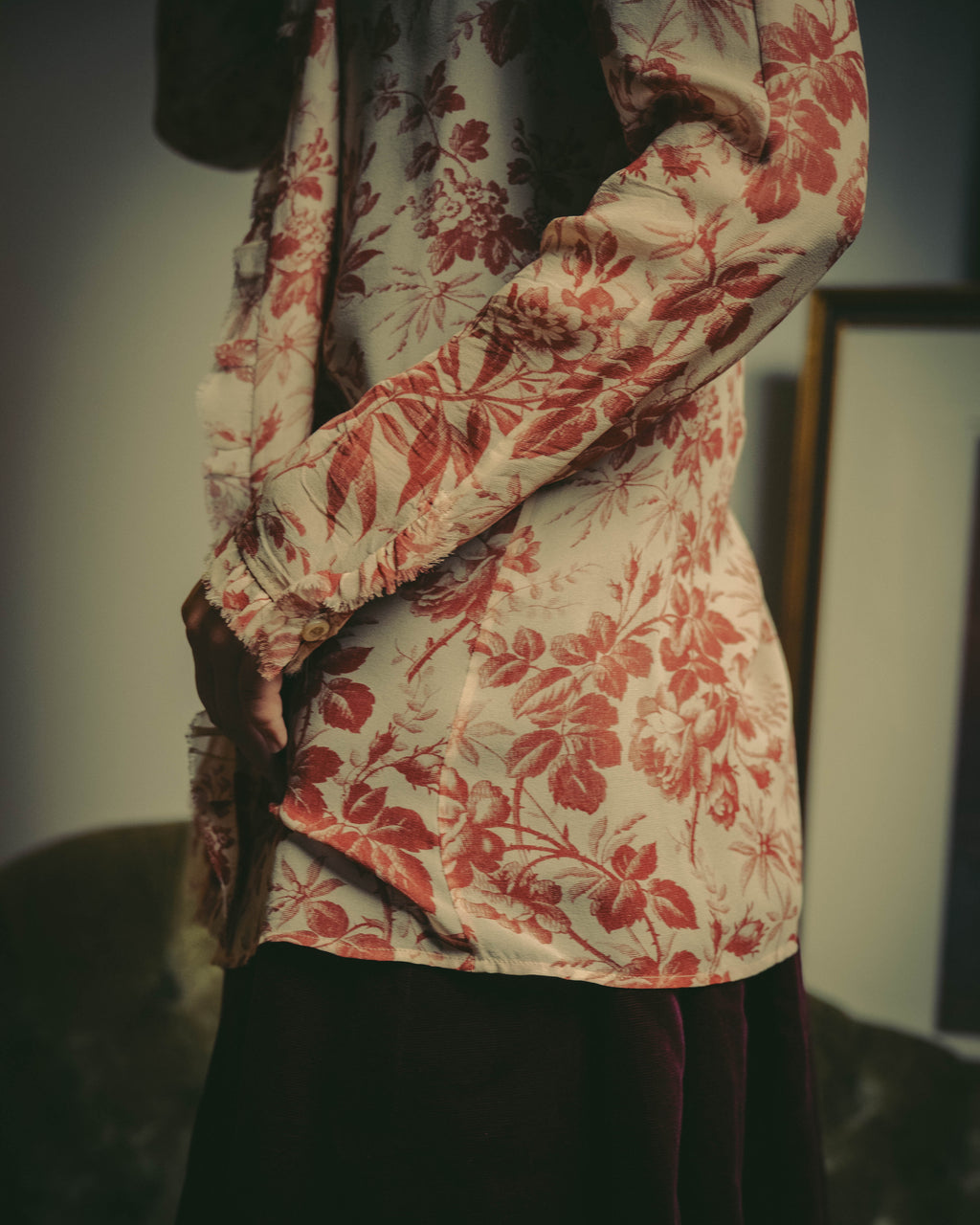 -SPECIAL- "GUCCI" 2010's-20's Romantic floral ruffle blouse