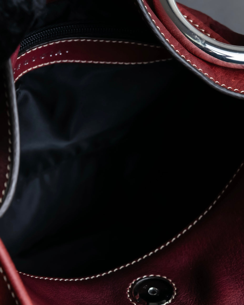 "SEQUOIA" Bordeaux color suede one-handle bag