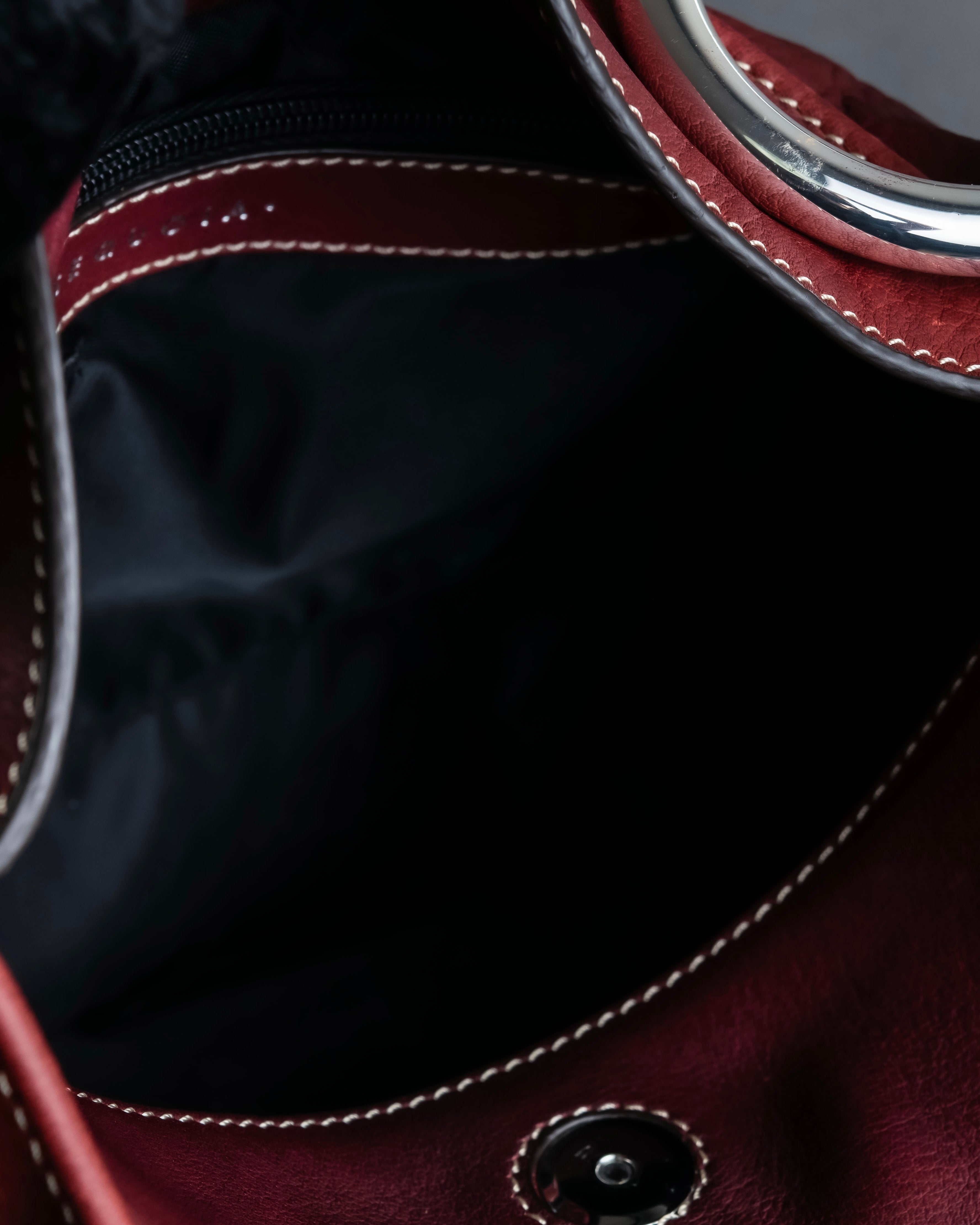 "SEQUOIA" Bordeaux color suede one-handle bag