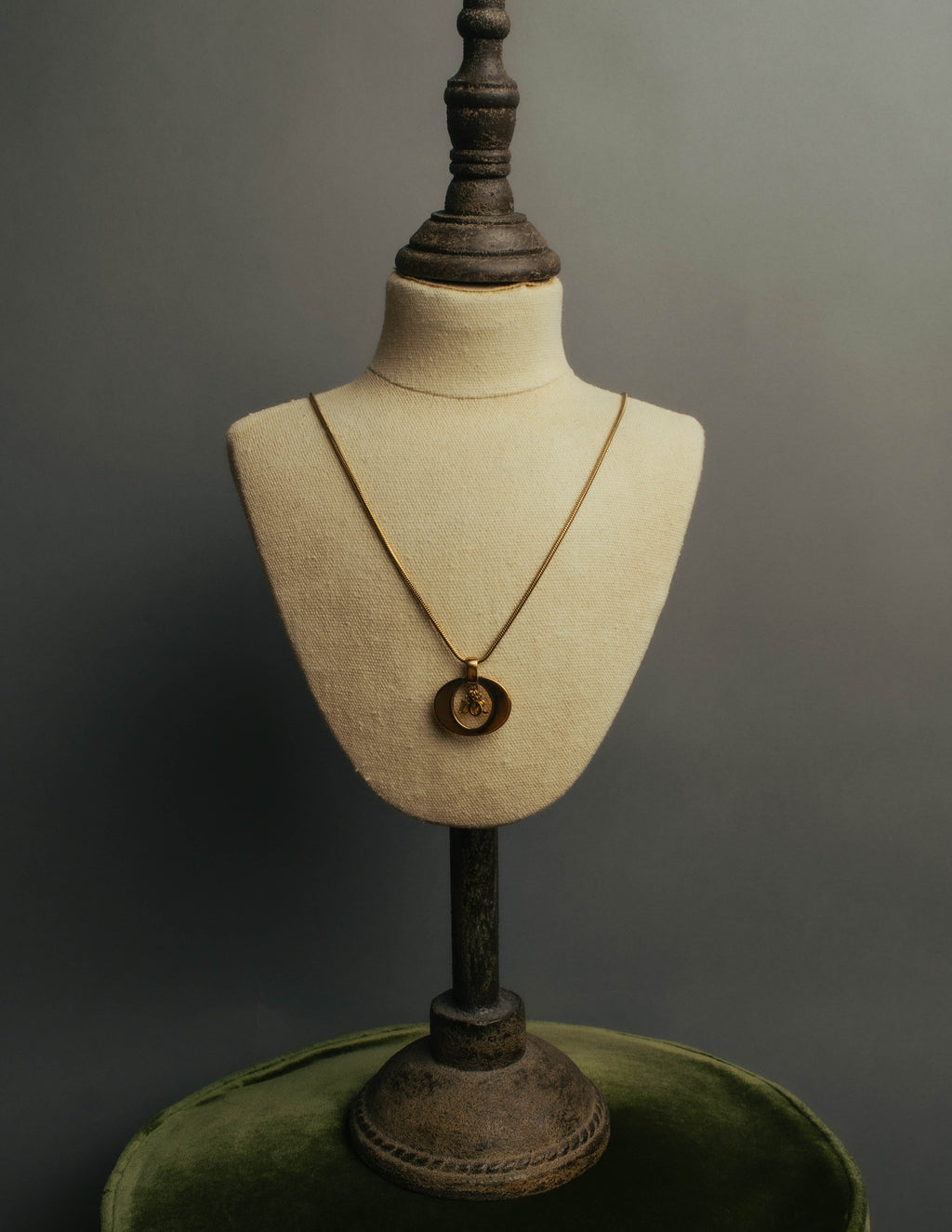 "Christian Dior" 80's-90's Gold logo pendant necklace