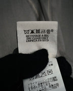 “HERMES” 2000’s Lambskin trimmed high gauge wool cardigan