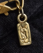 "YVES SAINT LAURENT" Triangle motif glass stone necklace