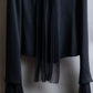 "YVES SAINT LAURENT" 2002 AW Scarf docking tulle design silk double zipper blouse