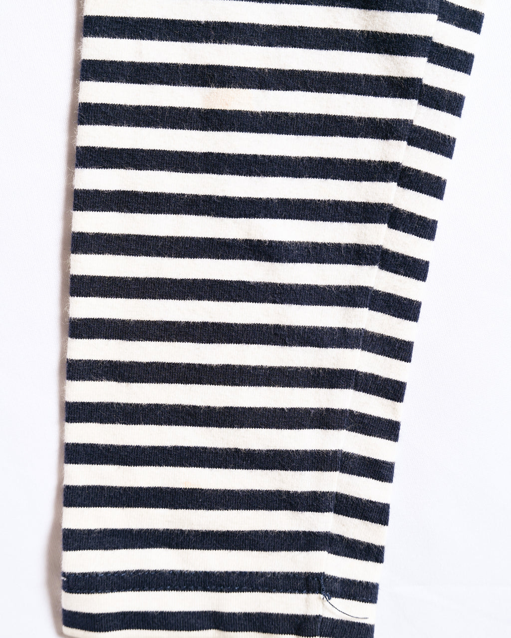 CÉLINE/ Classical Tight Fit Crew Neck Striped Top Navy × White