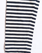 CÉLINE/ Classical Tight Fit Crew Neck Striped Top Navy × White