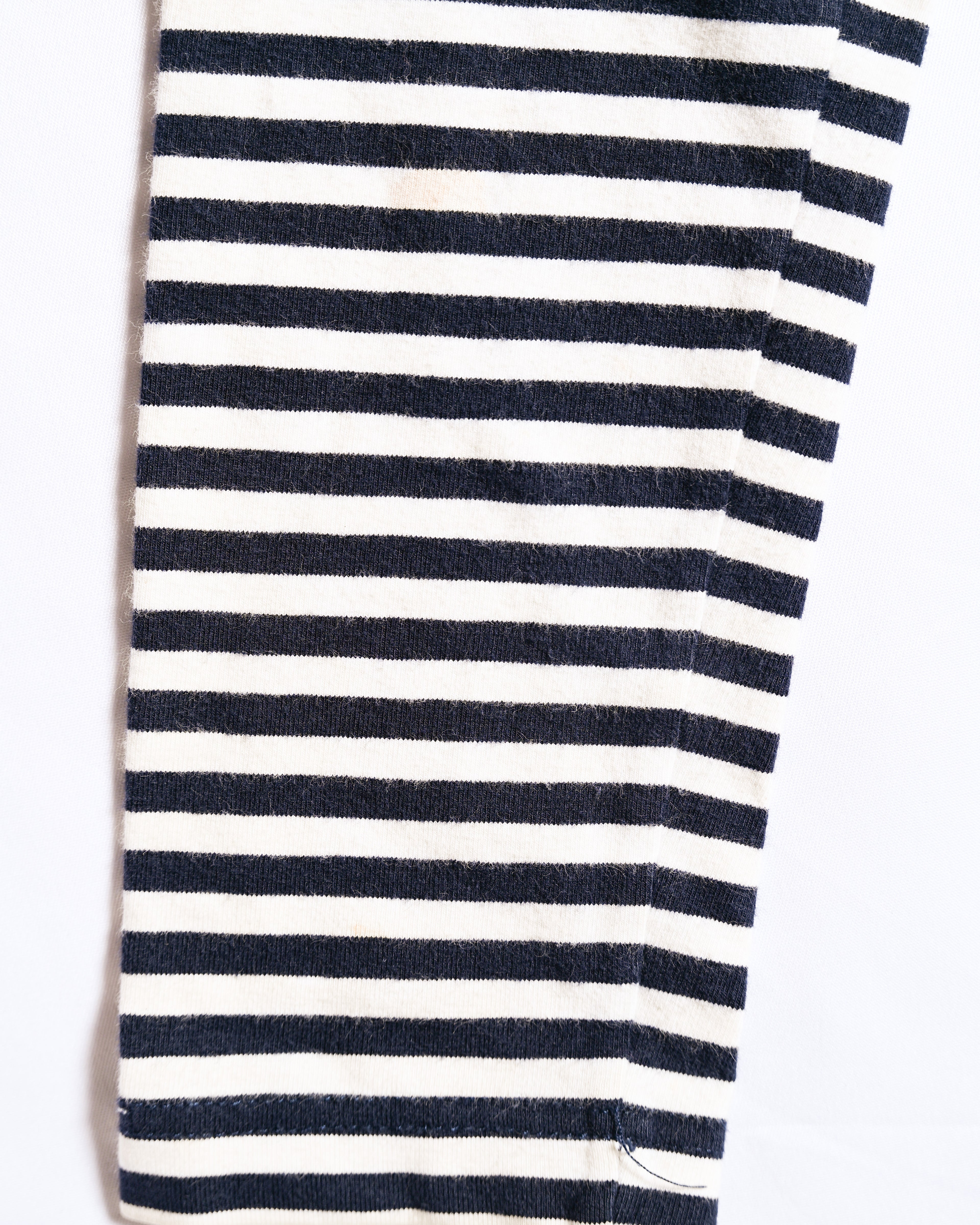 CÉLINE/ Classical Tight Fit Crew Neck Striped Top Navy × White