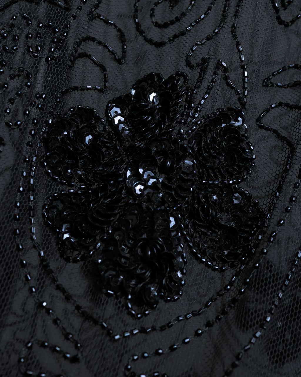 "RRL Ralph Lauren" Sequined beaded plant motif tulle sleeveless dress