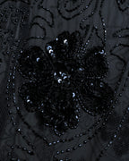 "RRL Ralph Lauren" Sequined beaded plant motif tulle sleeveless dress