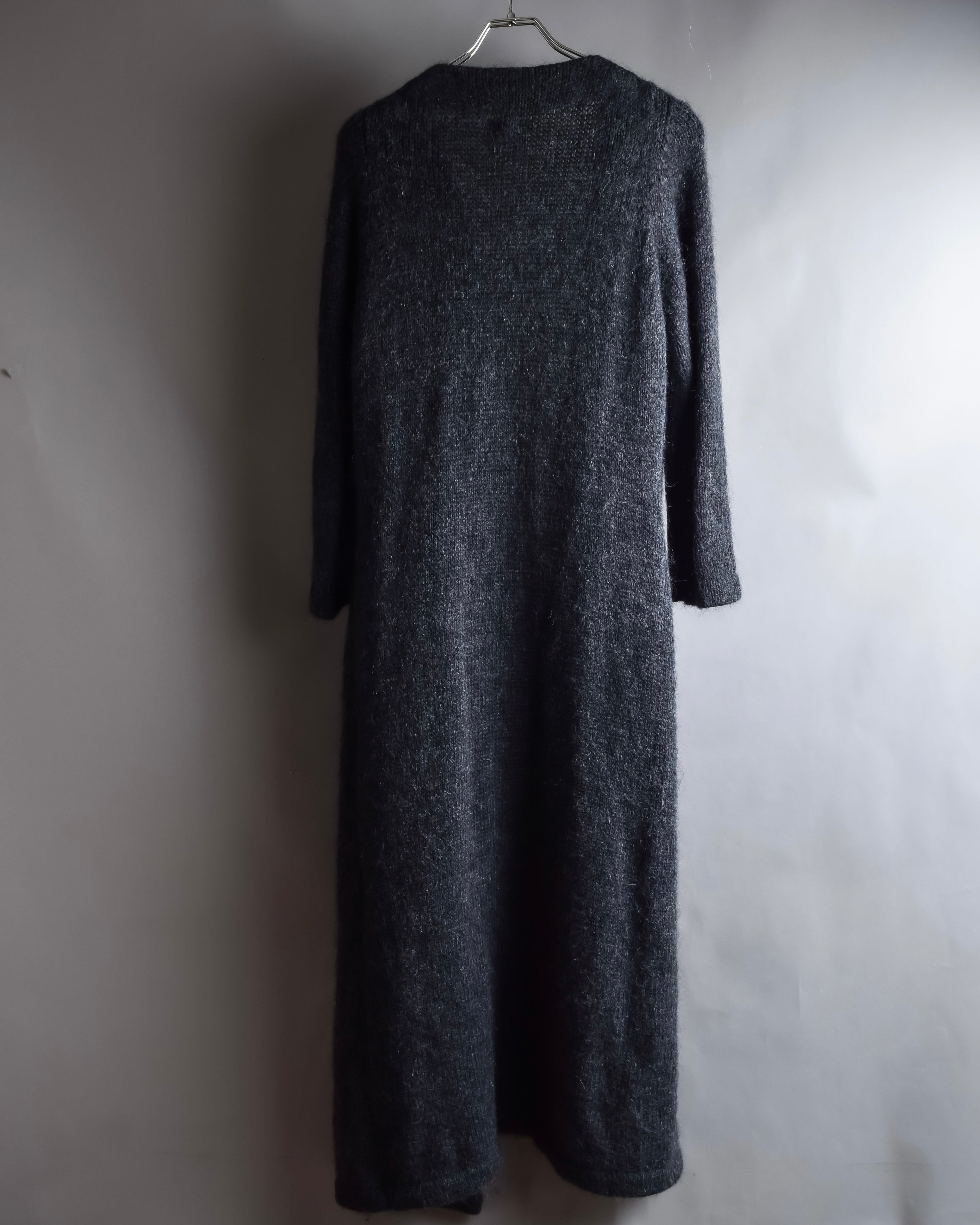 "Y's" 17AW Brushed wool super long knit cardigan