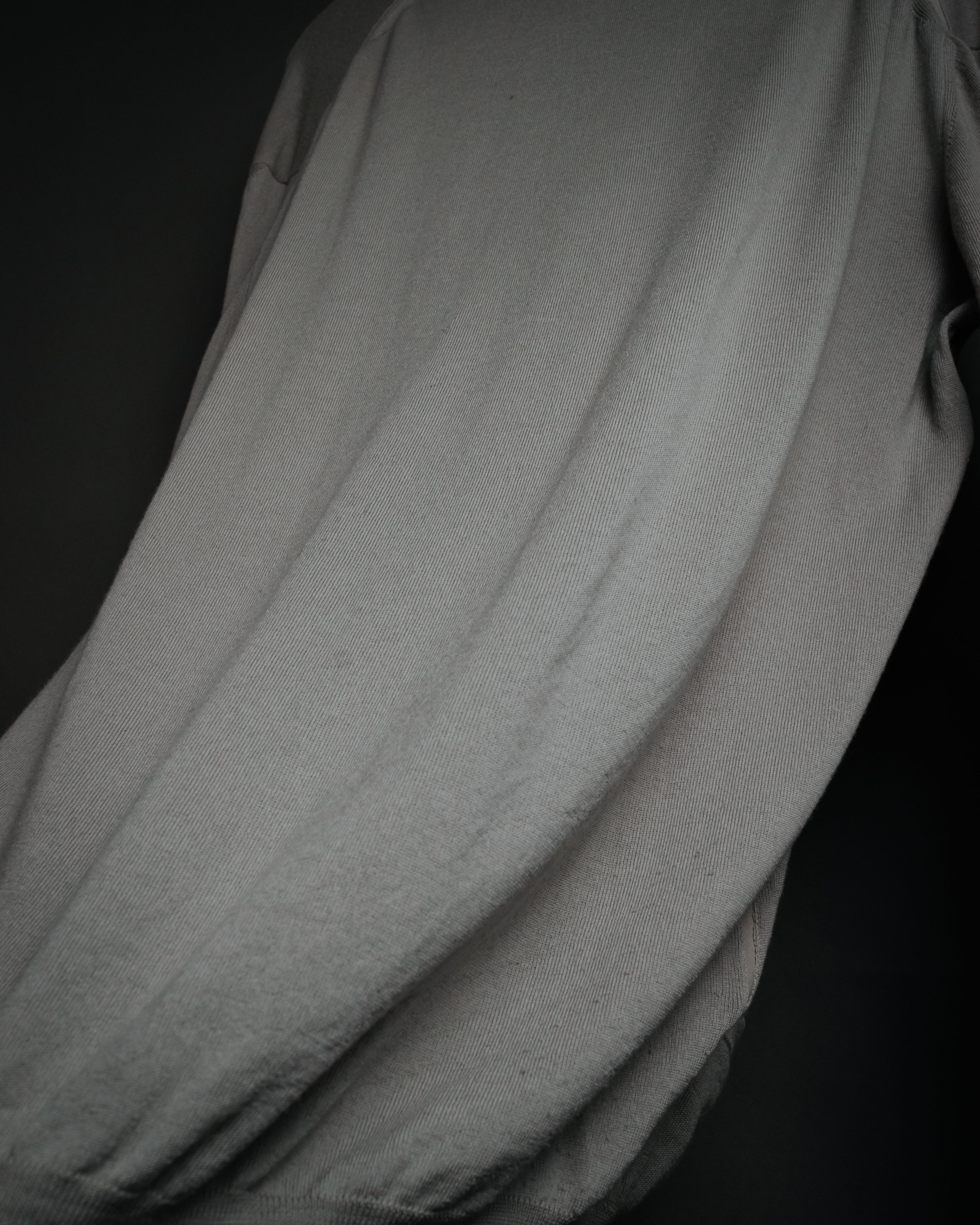 “HERMES” 2000’s Lambskin trimmed high gauge wool cardigan