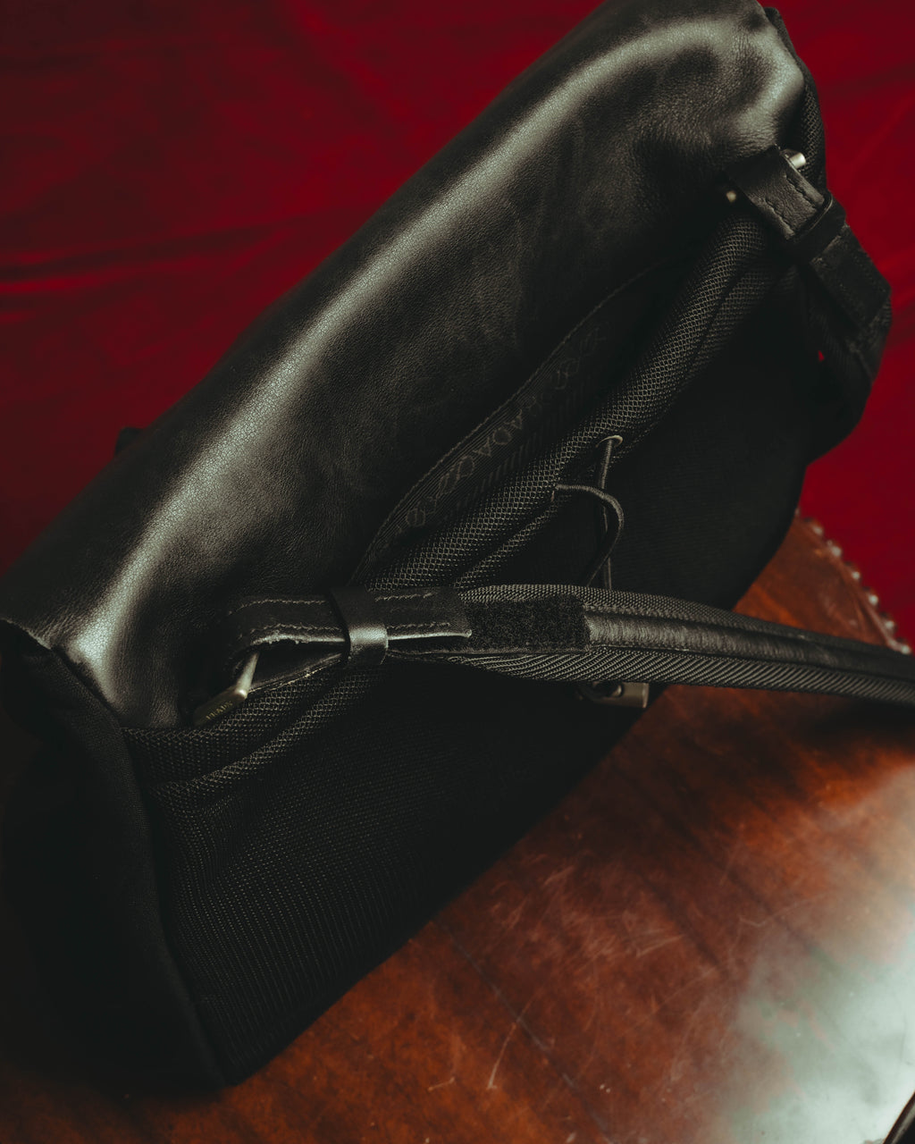 “PRADA” 90’s-00’s Nylon and leather flap messenger bag