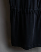 "Christian Dior" Satin ribbon waist detail hooded dress