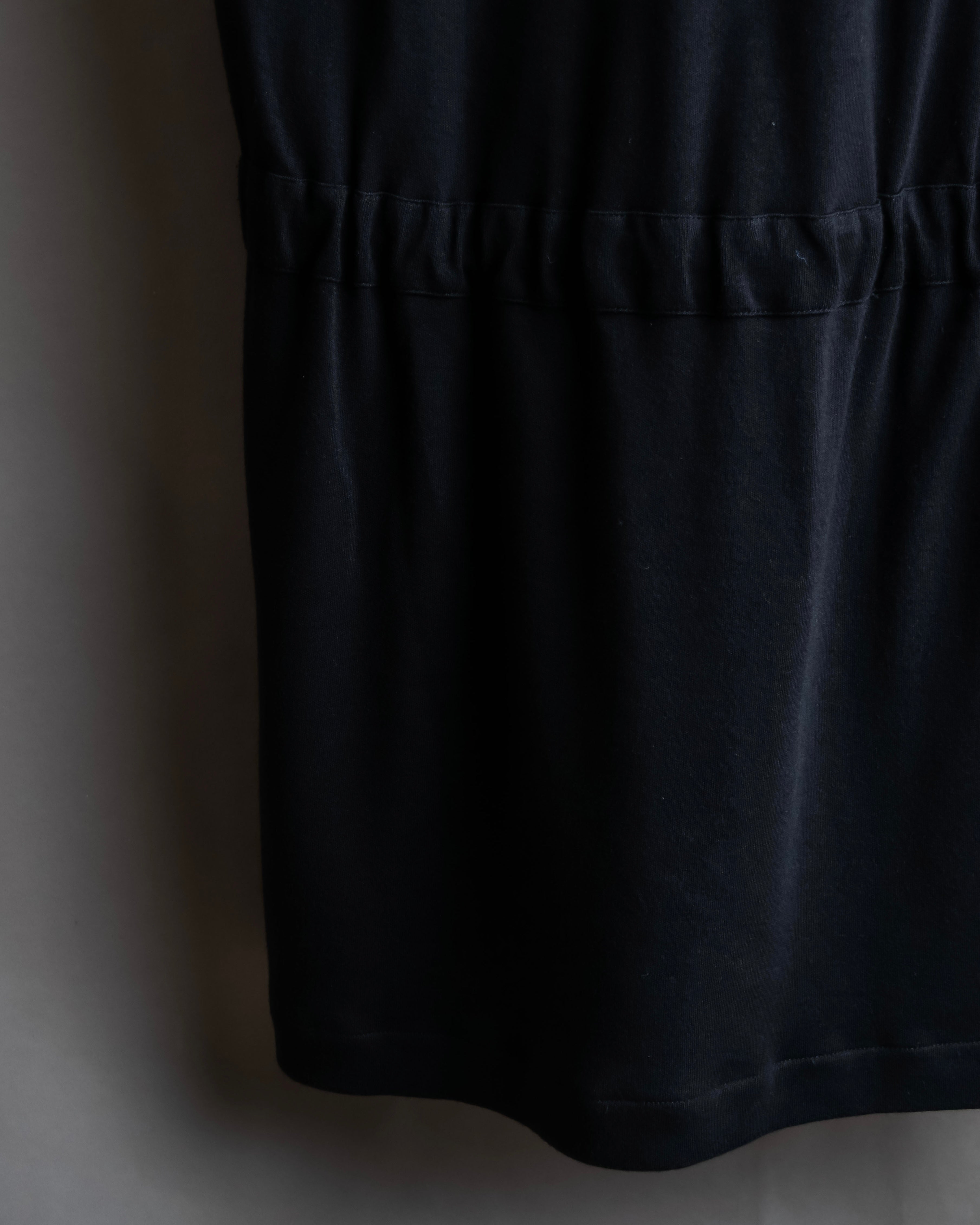 "Christian Dior" Satin ribbon waist detail hooded dress