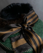 "FENDI" Two-tone striped fur docking stole