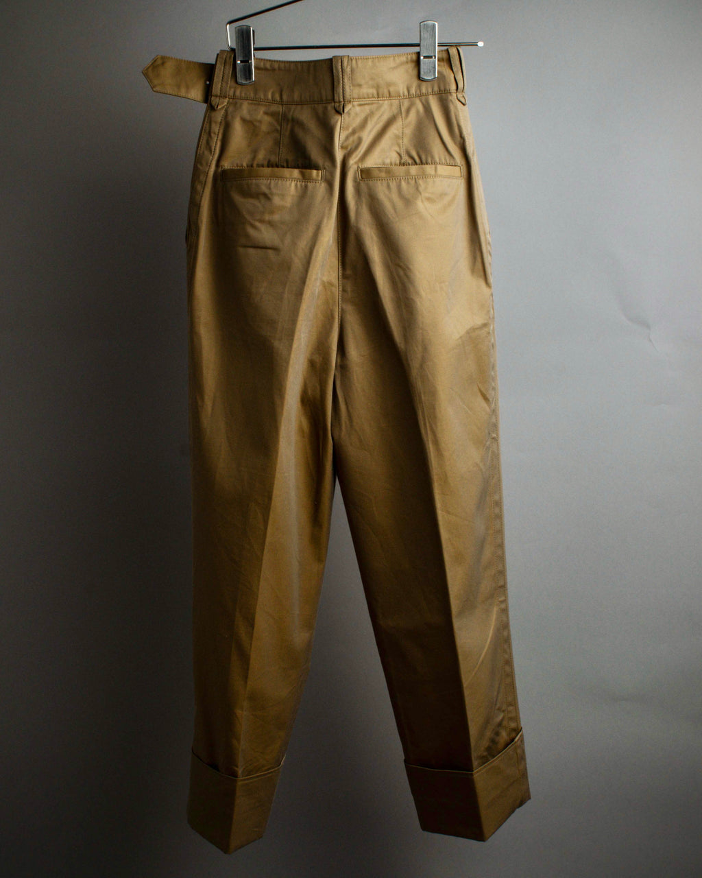 "Acne Studios" Belted design cotton twill high-waisted pants