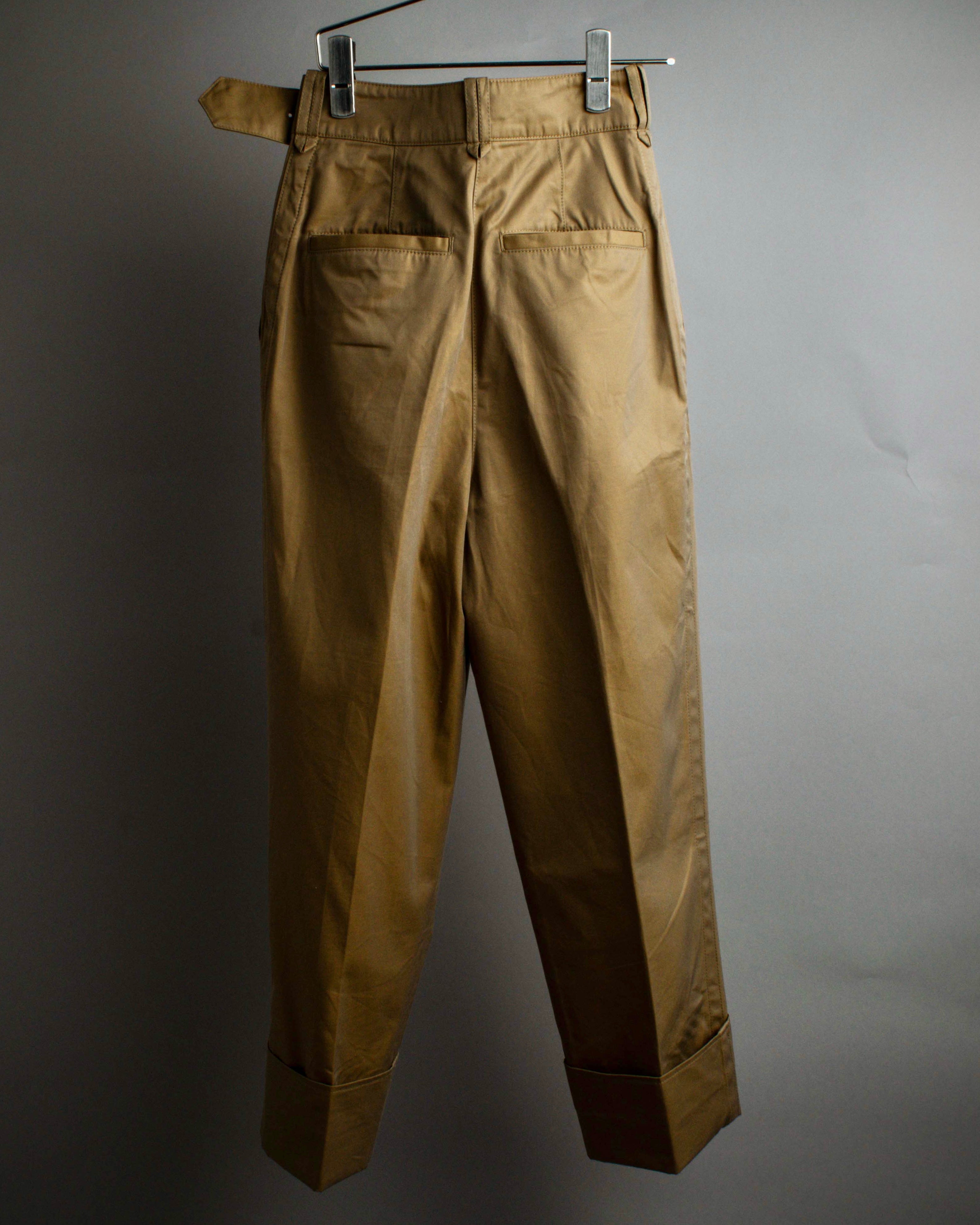 "Acne Studios" Belted design cotton twill high-waisted pants