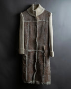 "Dolce &amp; Gabbana" Mouton &amp; knit combination design coat