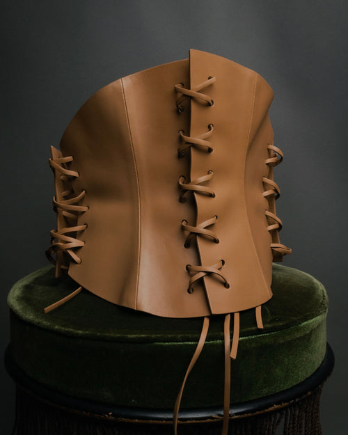 -SPECIAL- “Christian Dior” 2017-21 lace-up leather corset belt
