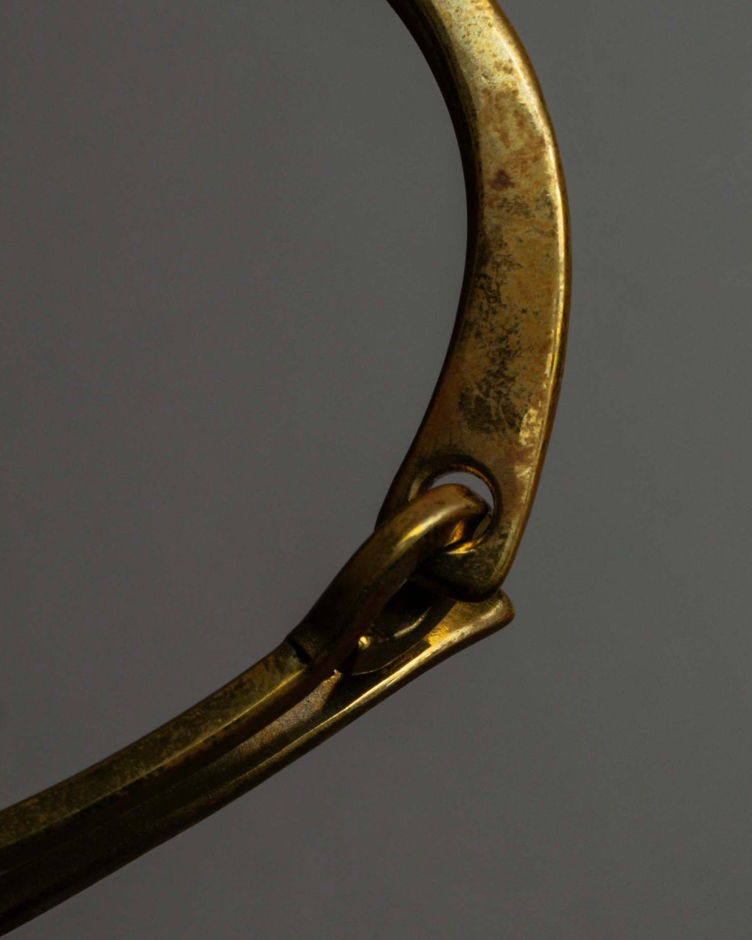 "STUDEBAKER" S-hook curved design gold brass bracelet