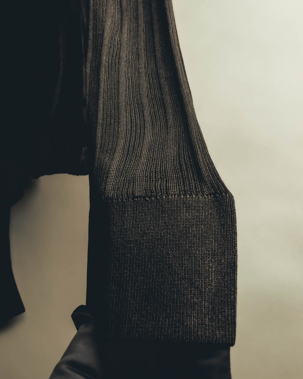 "SAINT LAURENT PARIS" 2020's Sheer ribbed silk blend polo cardigan