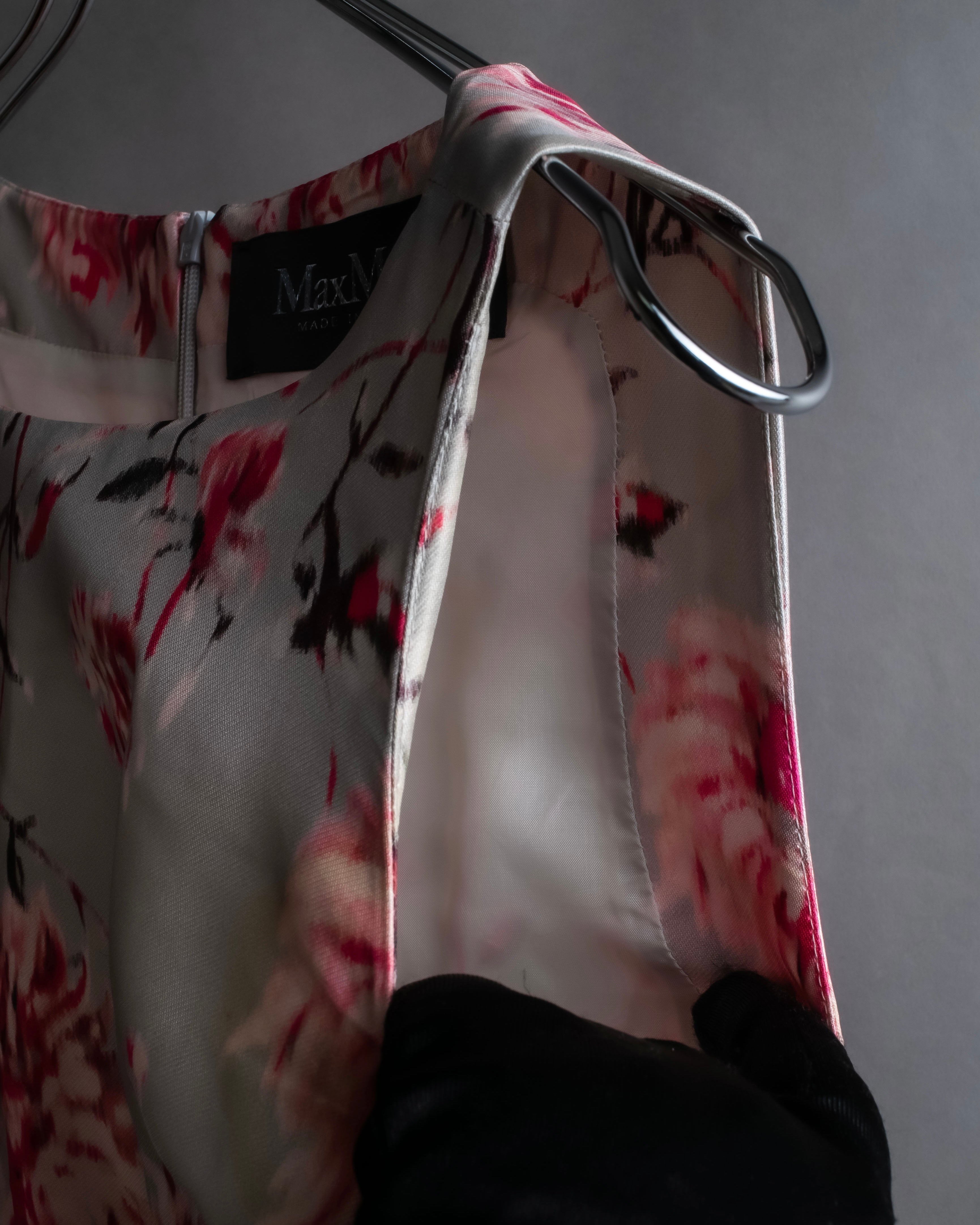 "Max Mara" Watercolor floral pattern sleeveless long dress