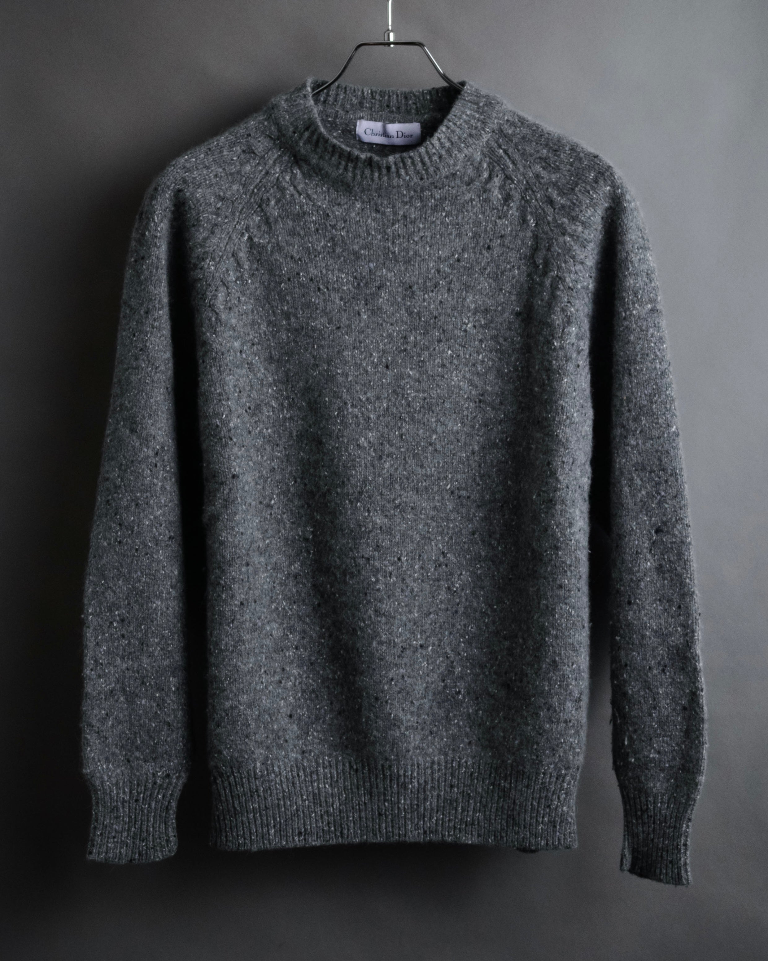 “Christian Dior” 90’s Nep yarn raglan knit sweater