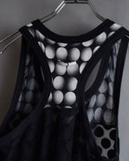 "JEAN PAUL GAULTIER MAILLE FEMME" Layered dot illusion mesh dress