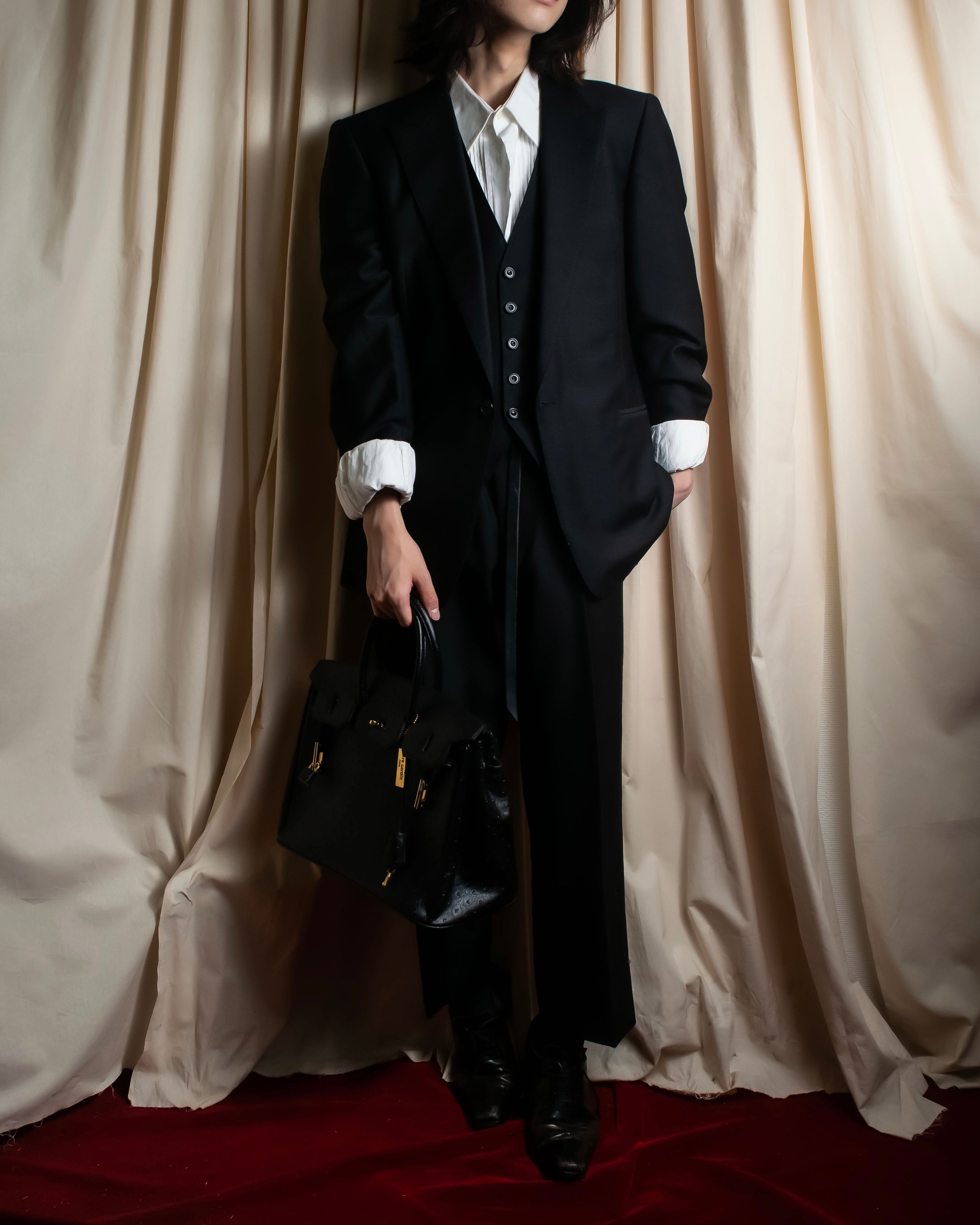 "BURBERRYS" Mohair mix classical tailored three-piece suit