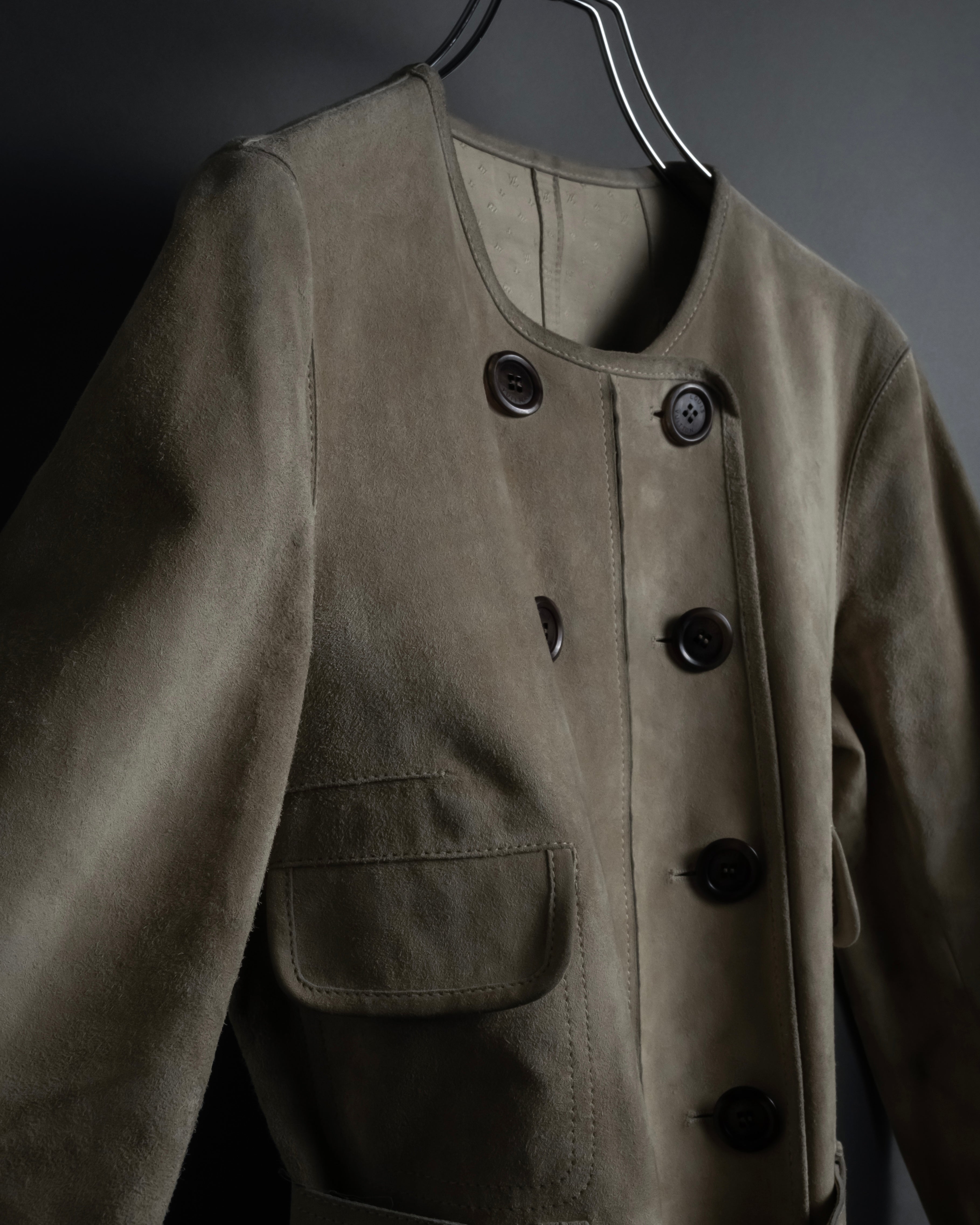 "LOUIS VUITTON" 00's Marc Jacobs period double-breasted suede coat