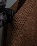 "HERMES" 100% cashmere V neck design knit