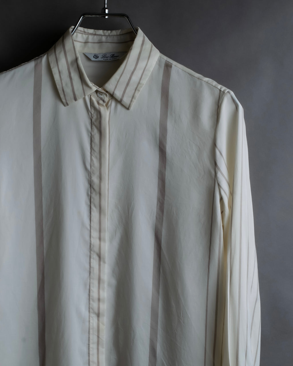 "Loro Piana" Multi-stripe pattern natural color shirt