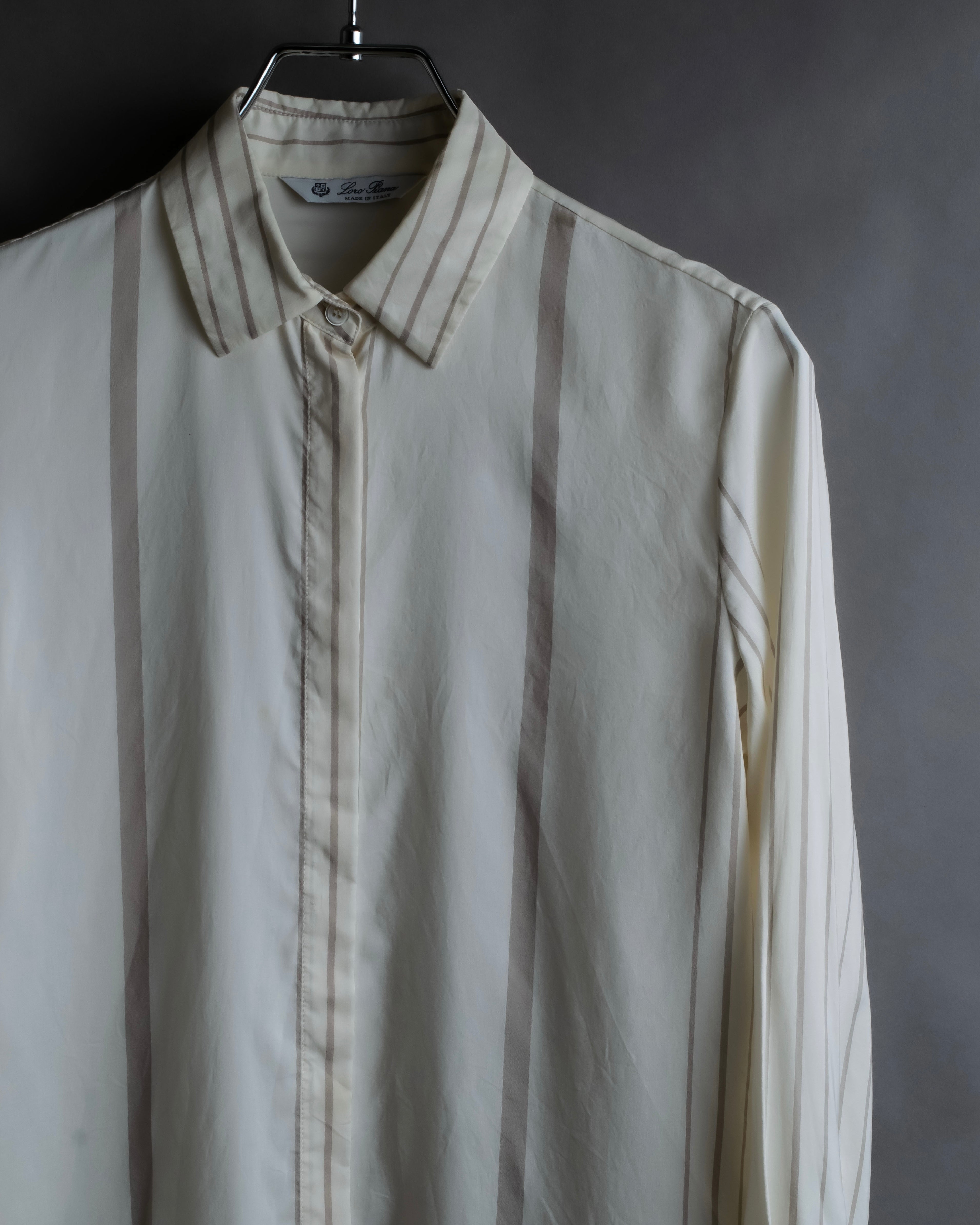 "Loro Piana" Multi-stripe pattern natural color shirt