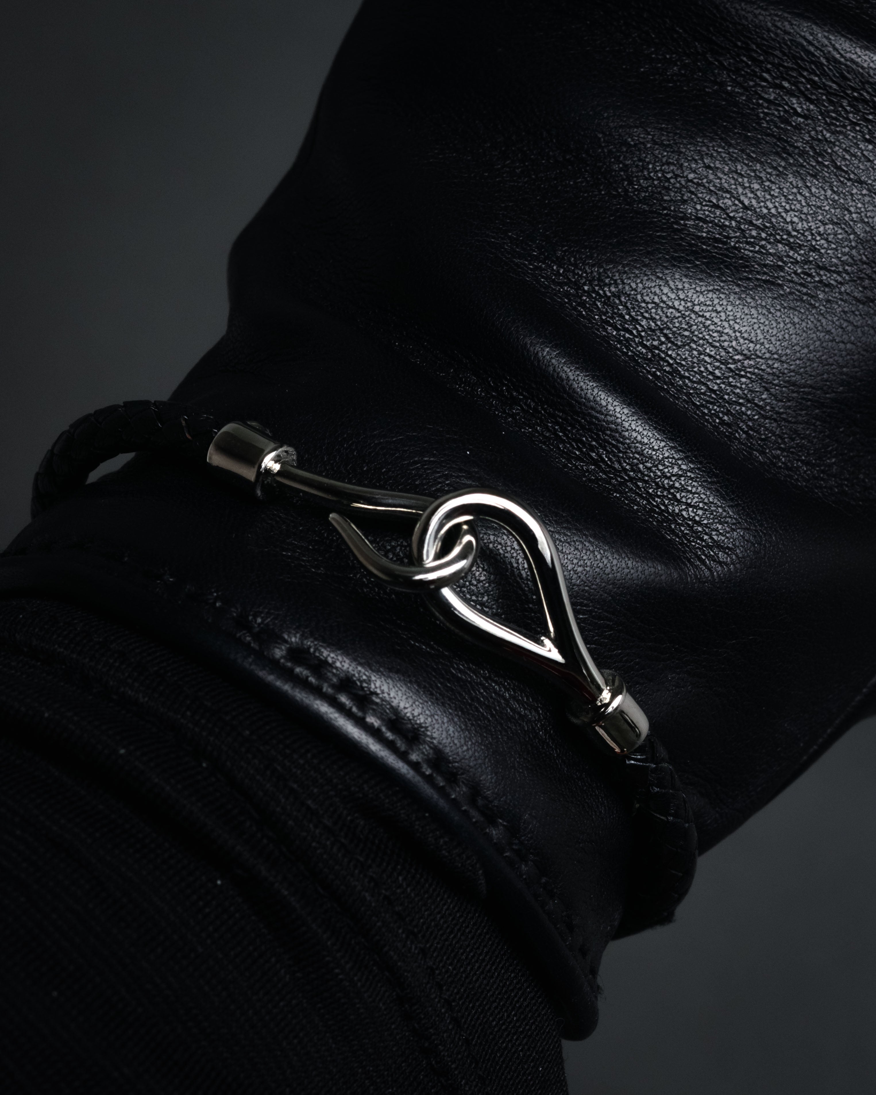 “HERMES” 2000’s Jumbo hook leather gloves