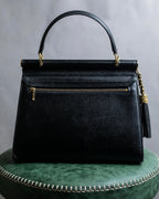 "VALENTINO" Garavani gold metal design leather hand bag