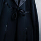 "Karl Lagerfeld" Front ribbon design separate fabric switching long tailored jacket