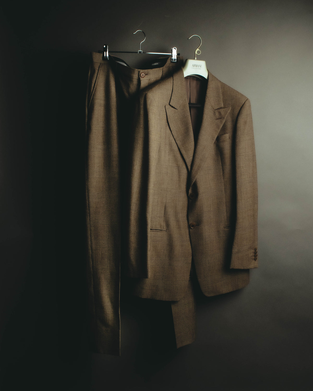 "ARMANI COLLEZIONI" 00's Cashmere blend glen check two piece suit
