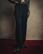 -MOOD MILLÉSIMES- 80’s-90’s black wool intuck wide trousers