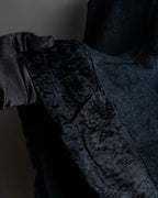 Vintage velour-trimmed box silhouette knit