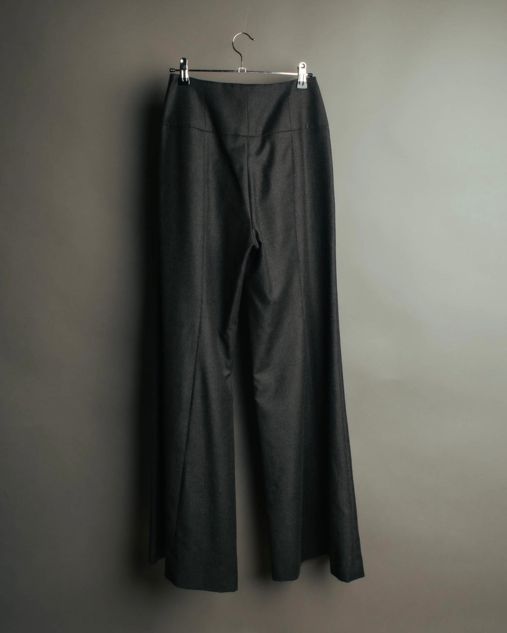 -SPECIAL- "CHANEL" 00's Soft wool cashmere wide leg trousers