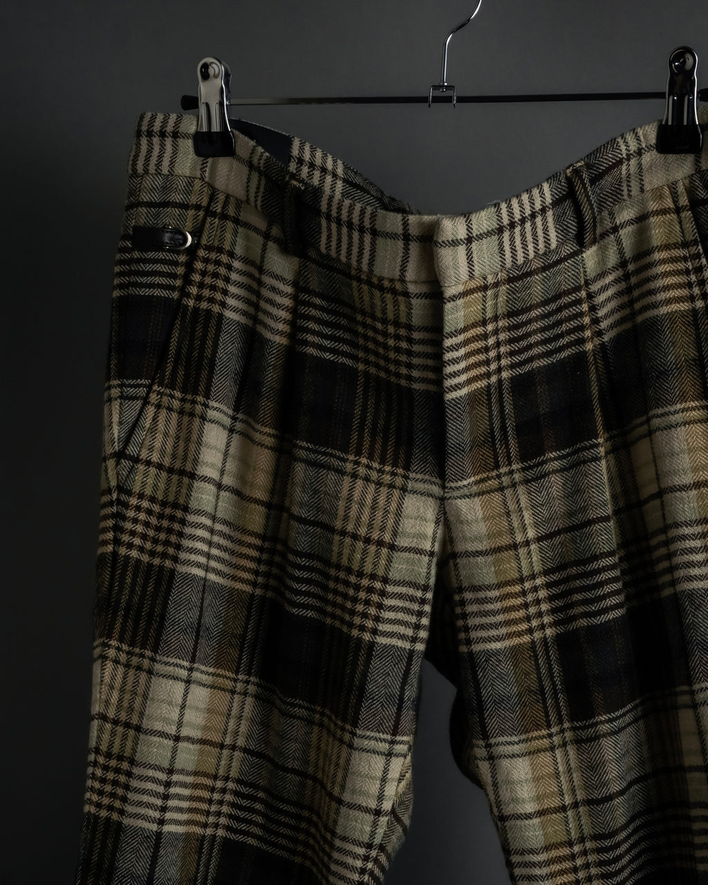 "GUCCI" Brushed check pattern tapered pants