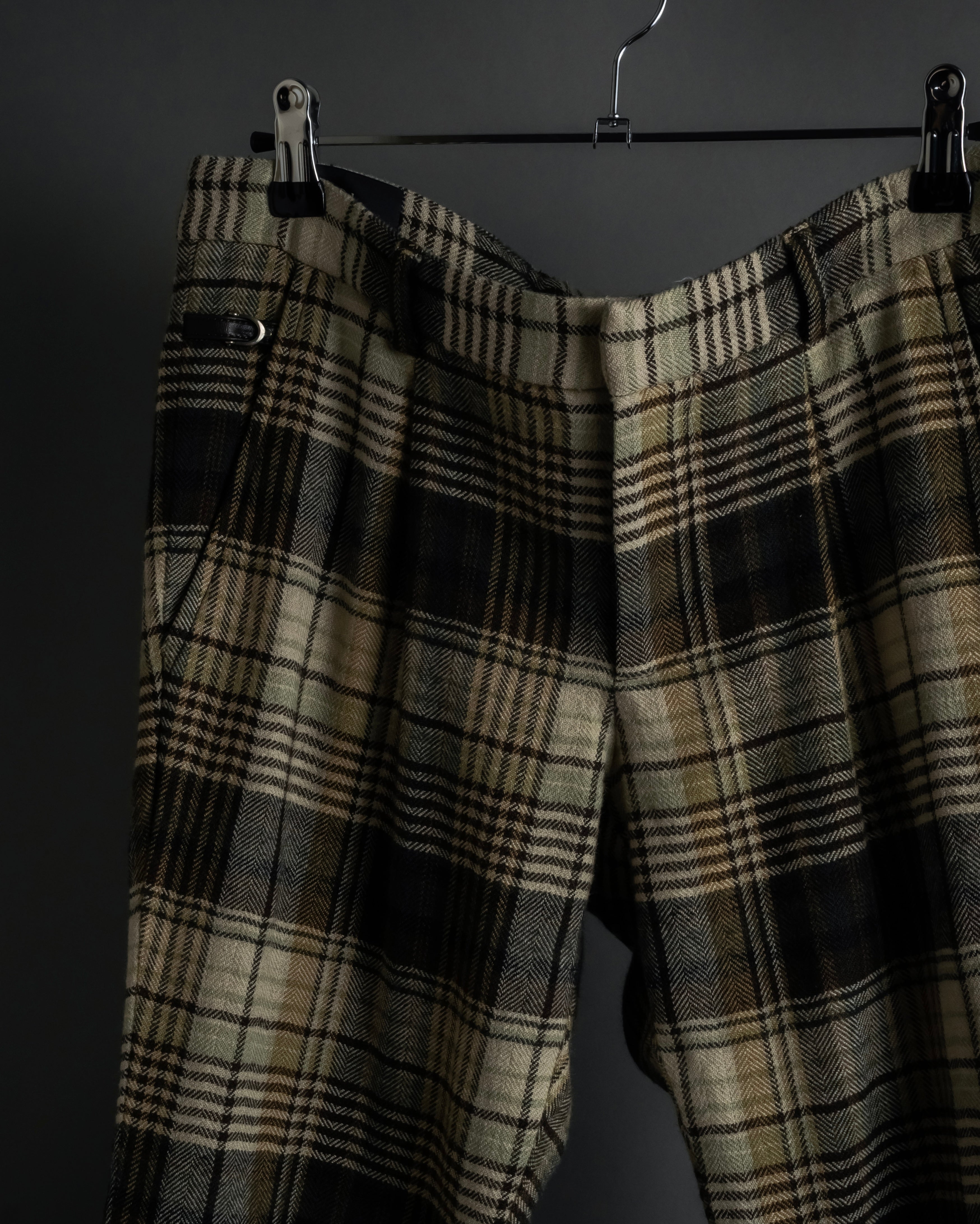 "GUCCI" Brushed check pattern tapered pants