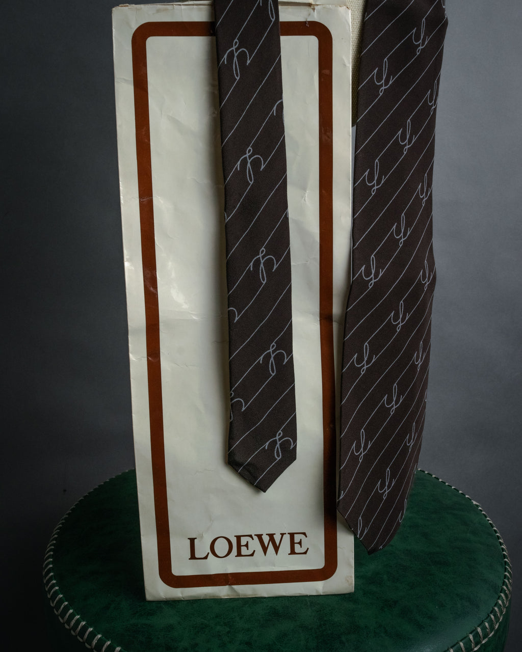 “LOEWE” 2000’s Script monogram silk tie
