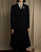 -SPECIAL- "JEAN PAUL GAULTIER"
 90's-00's Waist shape A-line silhouette black color super long coat