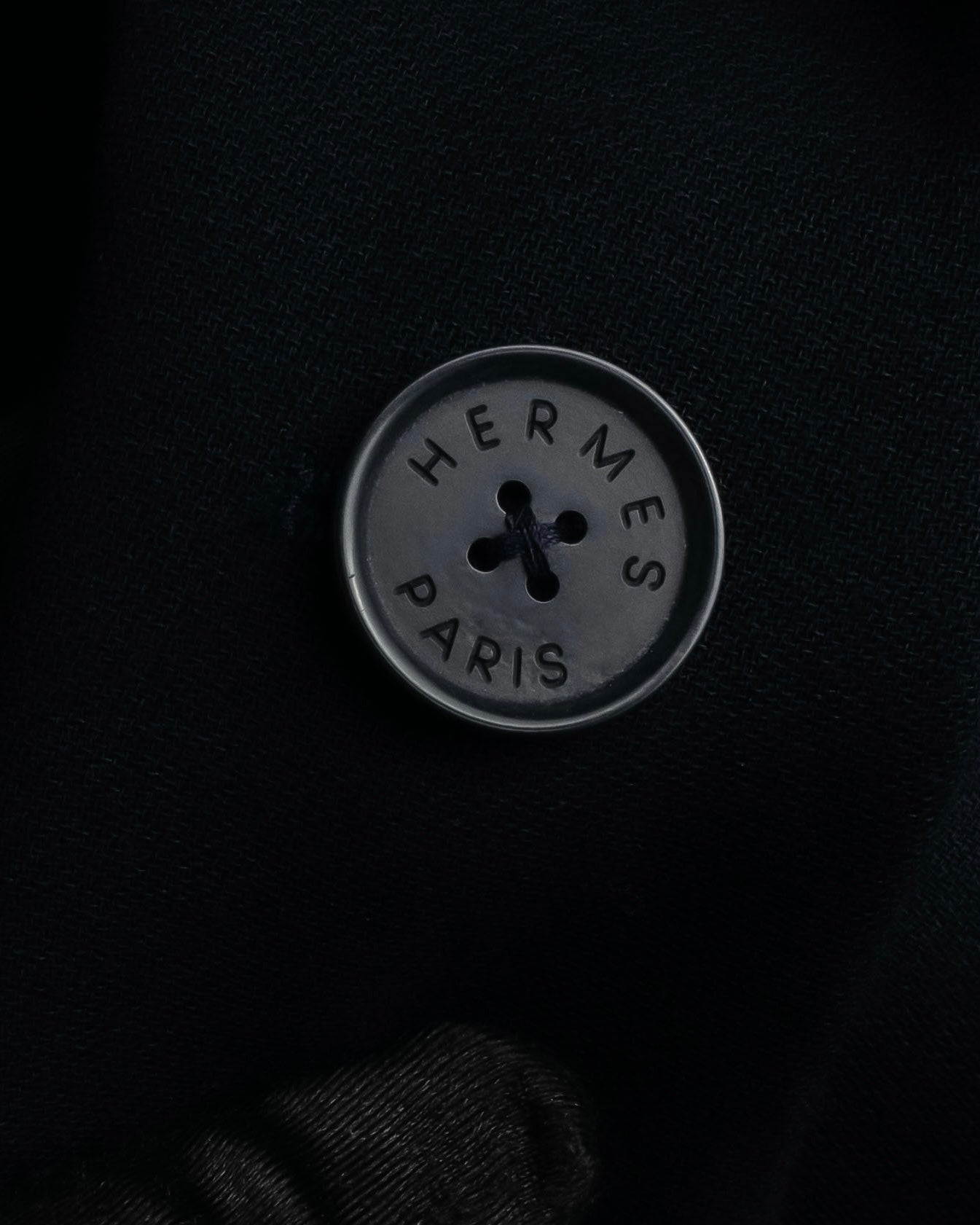 "HERMES" 90's classic detail dark blue tailored jacket
