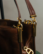 “Christian Dior” 80’s-90’s D motif leather shoulder bag