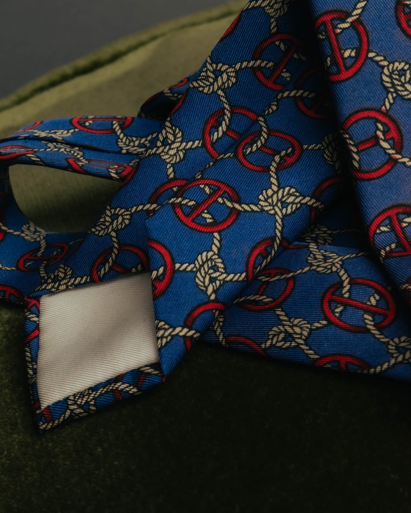 “HERMÈS” 90’s Rope and H motif silk tie