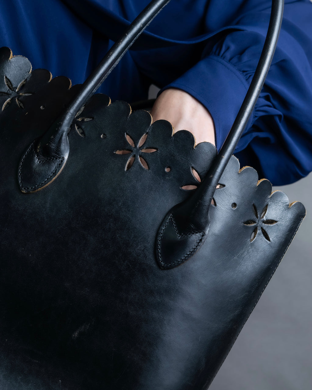 "tricot COMME des GARCONS" Floral pattern punching design tote bag