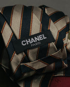 "CHANEL" 90's-00's Classic silk regimental striped tie